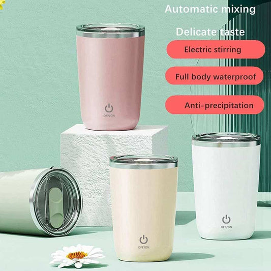 Rechargeable Stirring Mug Electric Mixing Cup for Protein Drinks Hot Chocolate Green