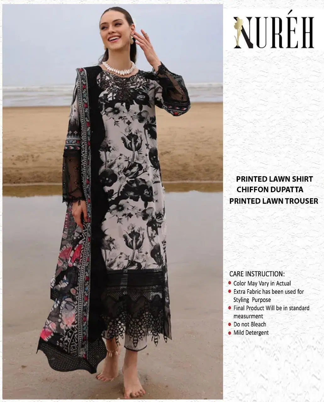 3 Pcs Women's Unstitched Embroidered Suit