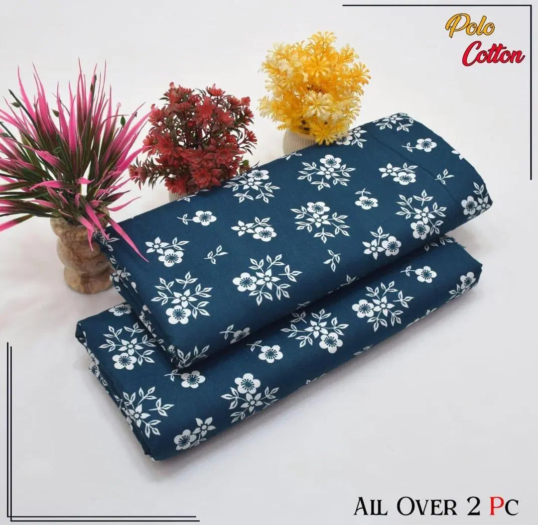 2 Pcs Women's Unstitched Printed Suit