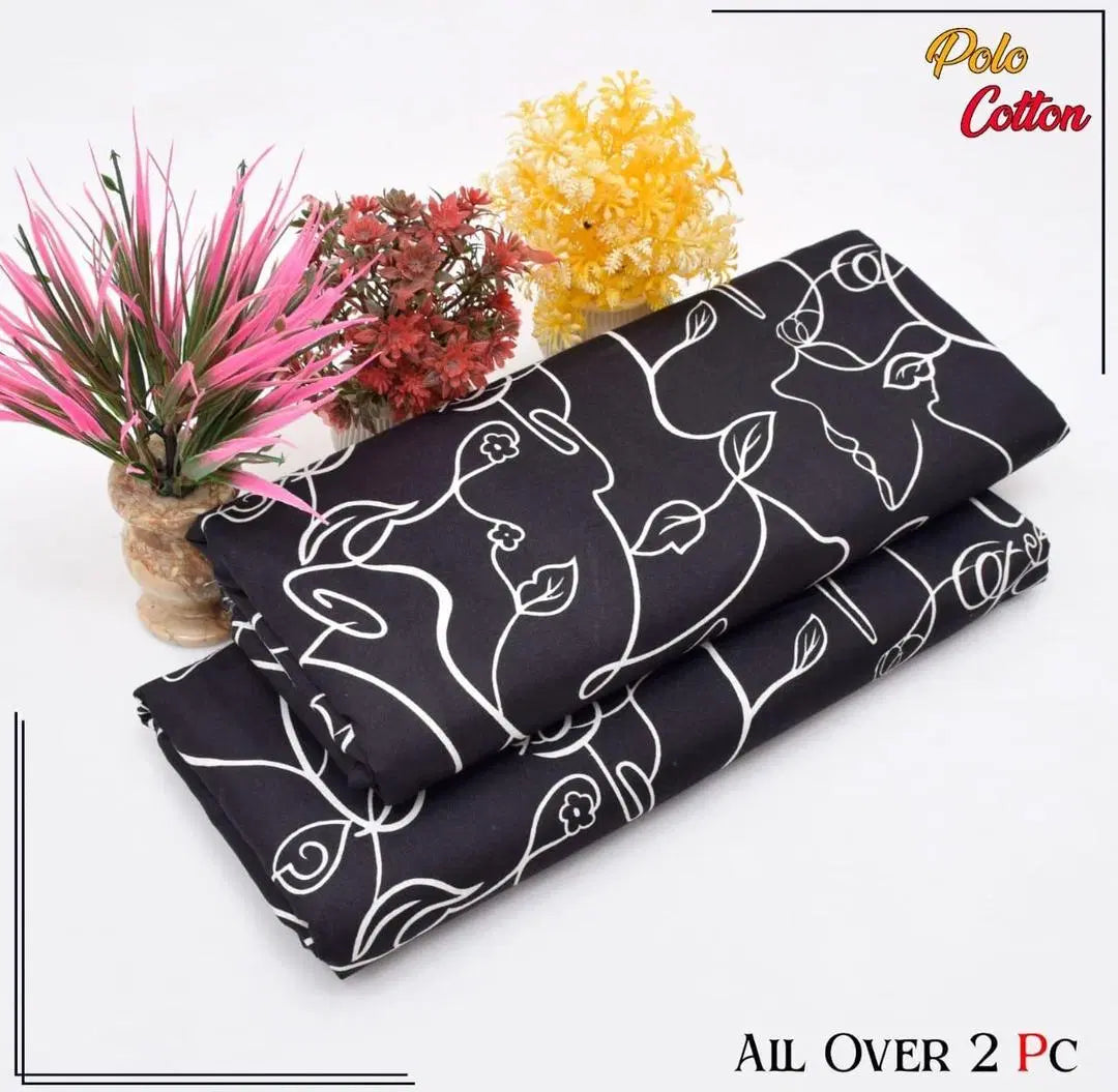 2 Pcs Women's Unstitched Printed Suit