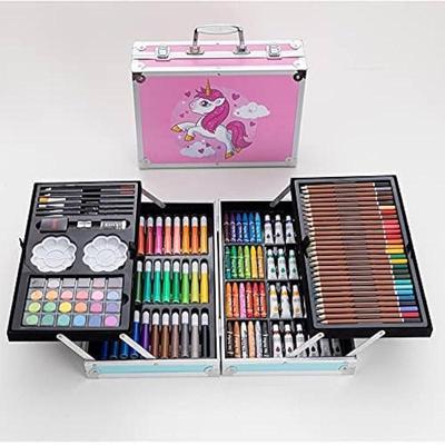 145 Pcs Kids Drawing Exclusive Set With Portable Wooden Case