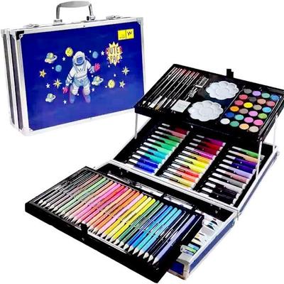 145 Pcs Kids Drawing Exclusive Set With Portable Wooden Case