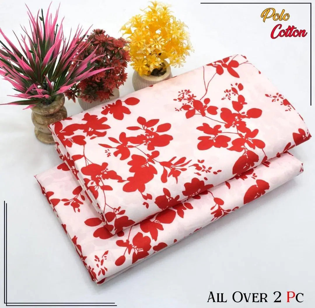 2 Pcs Women's Unstitched Printed Suit